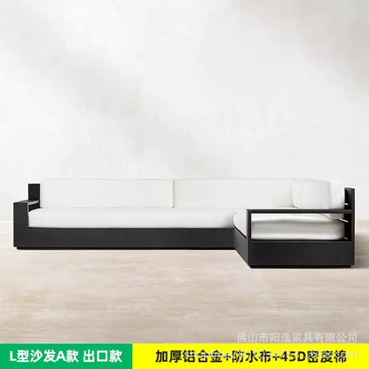Outdoor high-end sofa villa garden courtyard hotel swimming pool leisure outdoor waterproof and sunscreen aluminum  combination
