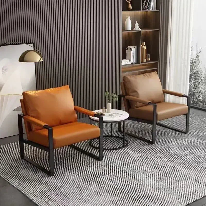 Single Casual Sofa Chair Iron Art Conference Office Negotiation Chair Desk Learning Computer Chair Sofa Chair