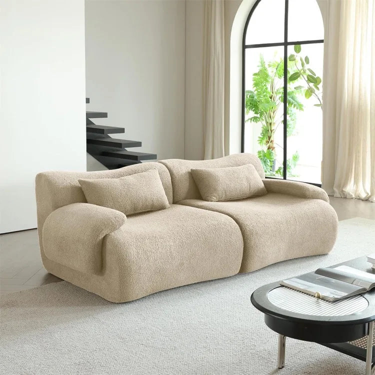 Modern European Sofa Set Designs Luxury Furniture Living Room One Seat/Two Seat/Three Seat Vacuum Compressed Sofa with 2 Pillow