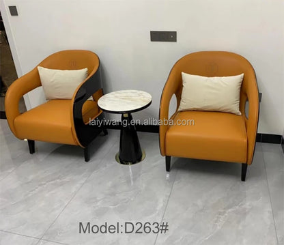 Italian style living room small chairs office and guest rooms single sofa chairs rotatable genuine leather leisure chairs