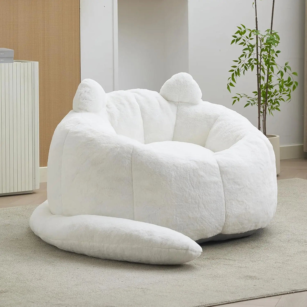 Bean Bag Chair for Adults, Floral Shaped Bean Bag Single Sofa, Ultra Soft Faux Fur Floor Sofa, Oversize Reading, Customized