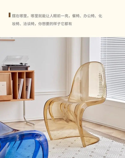 Plastic chair Nordic creative simple transparent plastic back chair chair stool