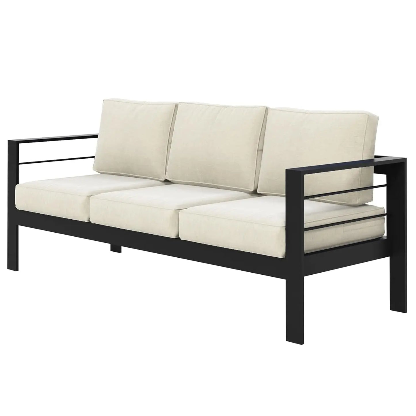 Outdoor Couch Aluminum Patio Furniture Sofa, 3-Seat All-Weather Metal Outdoor Patio Furniture with Cushions,Dark, Customized
