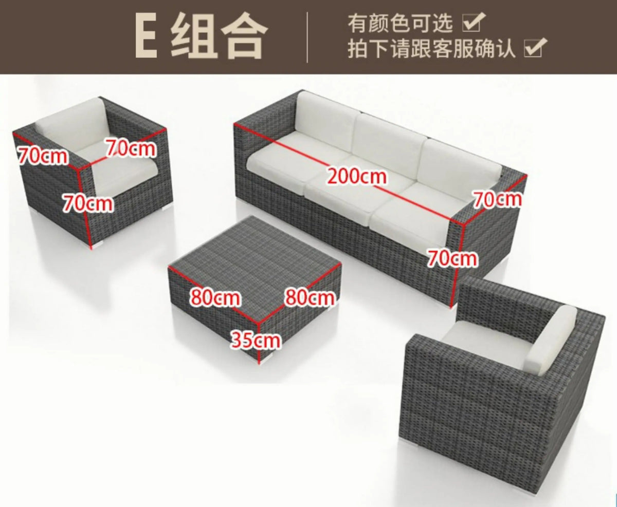Outdoor Rattan Garden Furniture Sets Sofa Modern Luxury Metal Garden Furniture Sets Storage Table Conjunto Trendy Furniture
