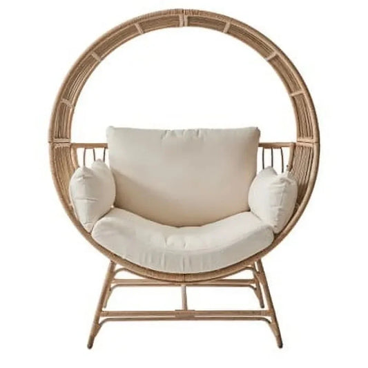 2025 New  Bellamy Round Wicker Outdoor Egg Chair, Beige
