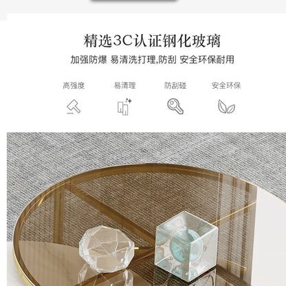 D178 Y Coffee Table Modern Living Room Size round Combination Rounded Corner Paint Metal Complete Set Stone Plate round Coffee T