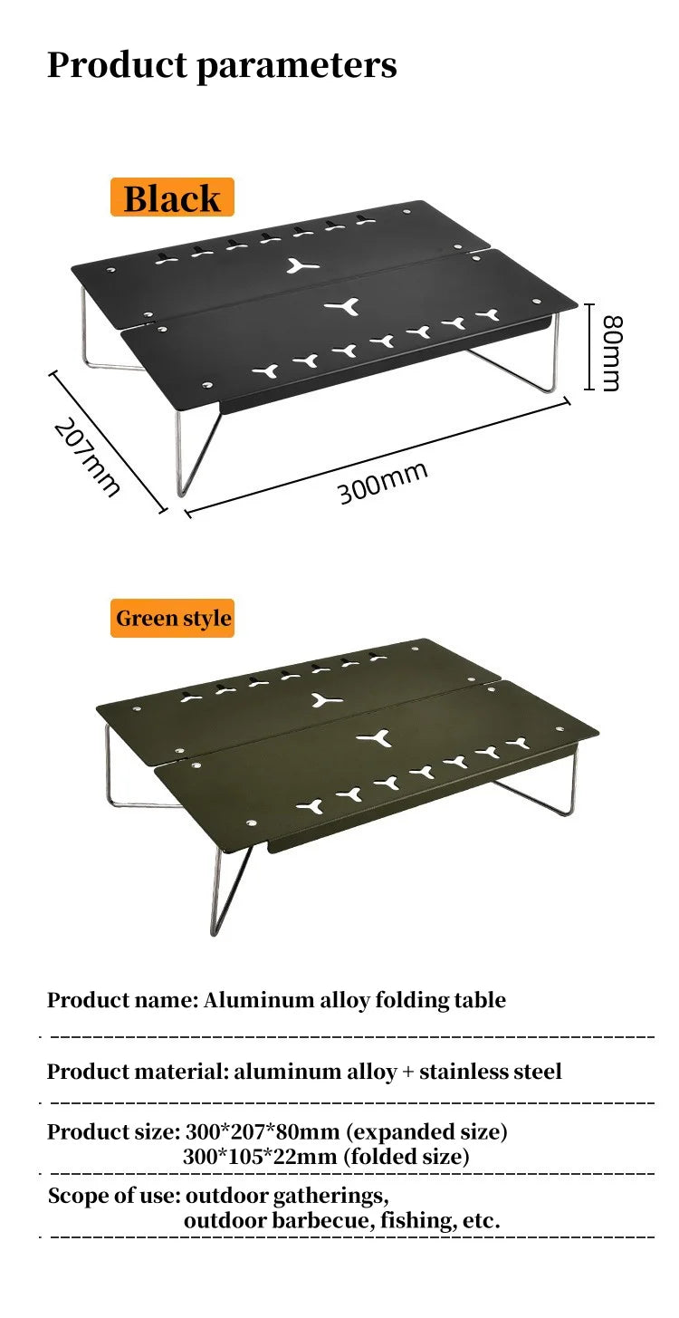 Compact Mini Camping Table Portable Ultralight Folding Tent Table Aluminium Alloy Collapsible Outdoor Table For Hiking