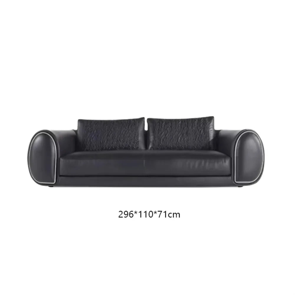 High-Quality Custom Luxury Leather Sofa Set for Living Room with Oak Legs Fabric & Sponge Customization