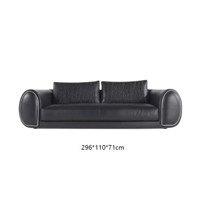 High-Quality Custom Luxury Leather Sofa Set for Living Room with Oak Legs Fabric & Sponge Customization