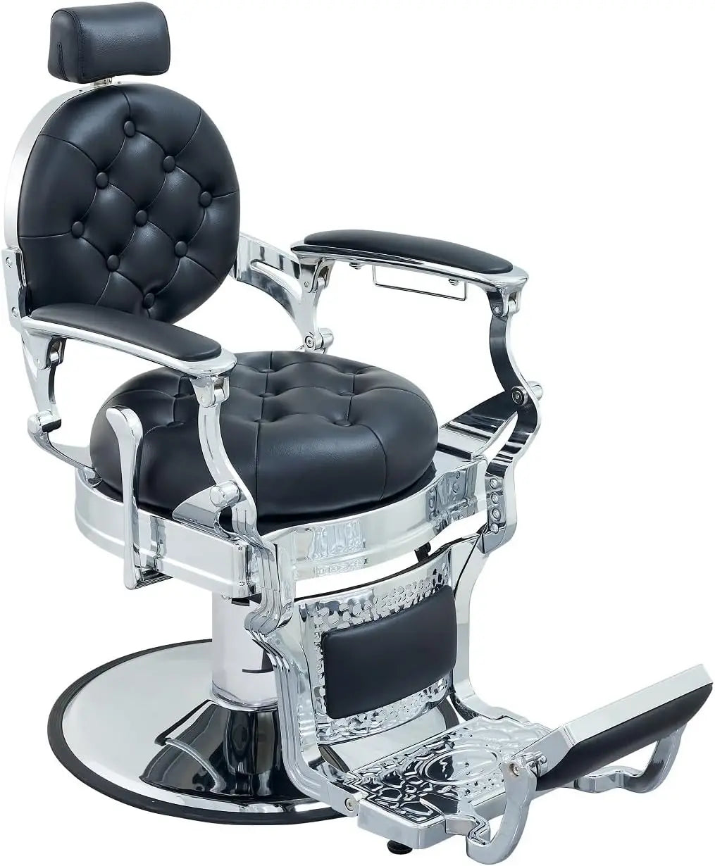 Hair Styling Chair Reclining: Men’s Barber Chairs for Barber Station - Heavy Duty Salon Chair with Footrest for Hair Stylist