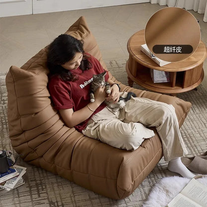 Caterpillar Togo Single Recliner Lazy Sofa Wabi-Sabi Style for Living Room Bedroom Balcony Leisure Reclining Sleep 78x103cm