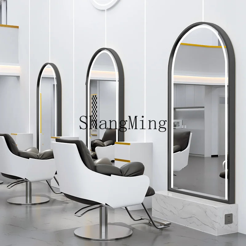 HJ Barber Shop Mirror Quick Cut Special Mirror Hair Salon Internet celebrity hair salon Full Lamp Mirror