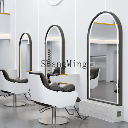 HJ Barber Shop Mirror Quick Cut Special Mirror Hair Salon Internet celebrity hair salon Full Lamp Mirror