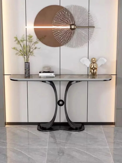 Light luxury entrance table New Chinese  table against the wall Living room Semicircular