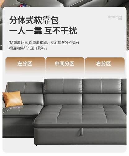 Designer Leather Sofa Living Room Ajustable Lounge Foldable Sofa Reclinable Modular Minimalist Woonkamer Banken Lounge Furniture