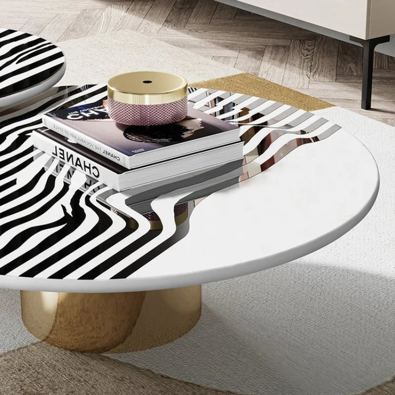 Table basse en marbre à motif zèbre, fonction combinée, élégante, spéciale, meubles de salon, Salongbord XYCJ