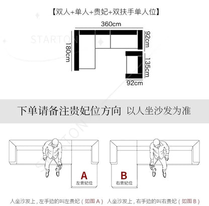 Grey Fabric Sofa Leisure Couch l Shape Sofa