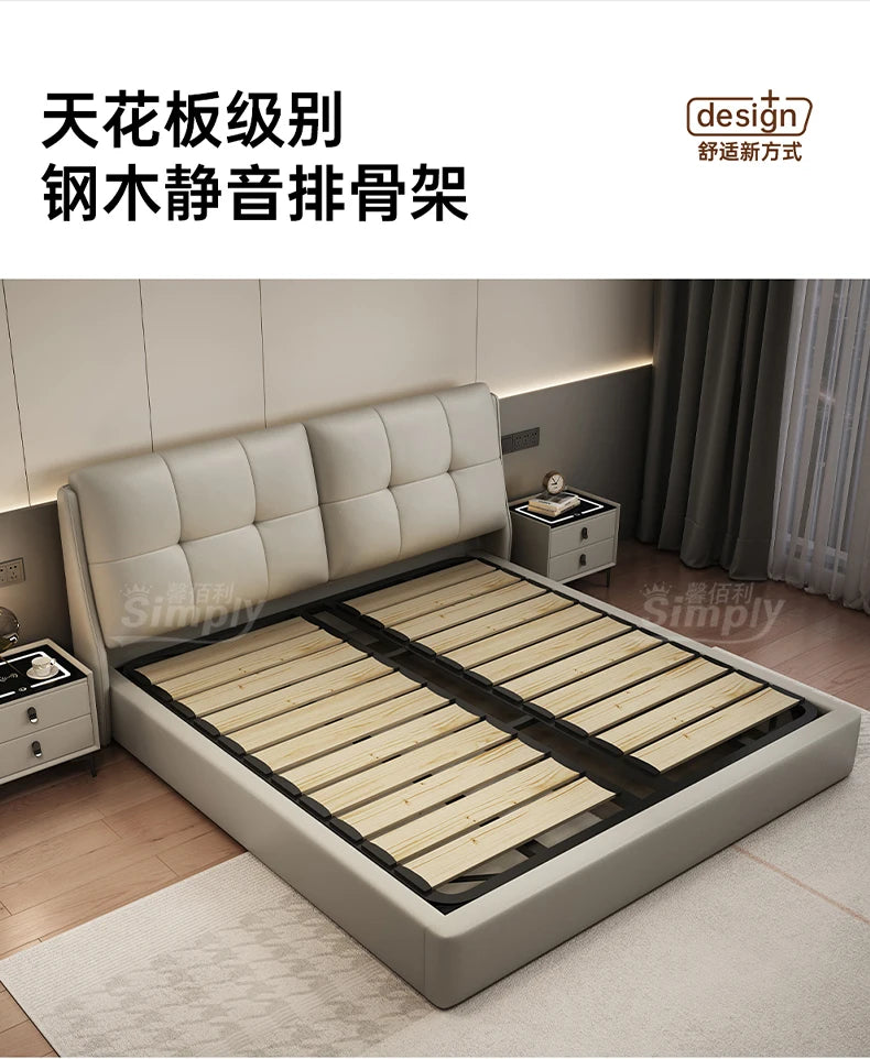 Queen Storage Bed Bedroom King Size Double Modern Frame Bed Headboard Luxury Sleeping Camas De Dormitorio Home Accessories