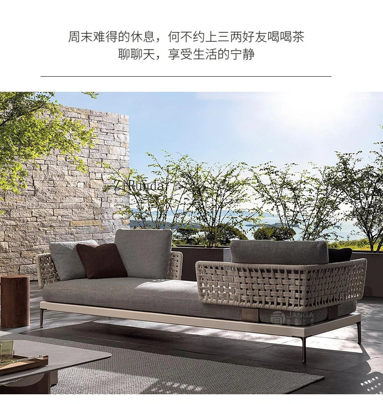 Y  Outdoor Sofa Courtyard Waterproof Vine Weaving Villa Garden Outdoor Leisure Terrace Sofa Vine Weaving Furniture