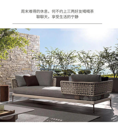 Y  Outdoor Sofa Courtyard Waterproof Vine Weaving Villa Garden Outdoor Leisure Terrace Sofa Vine Weaving Furniture