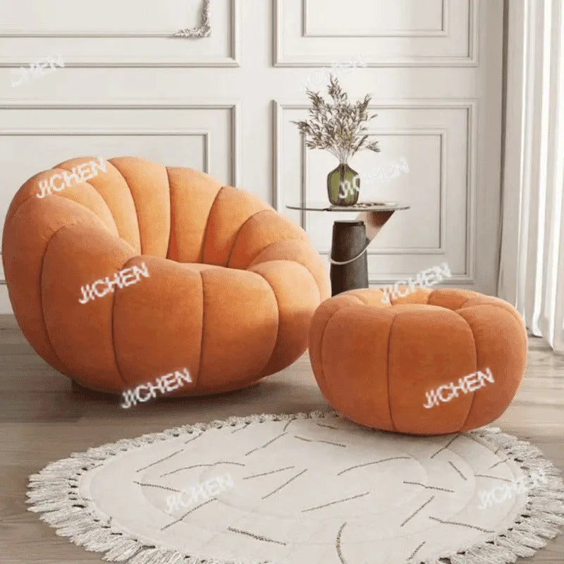 JC Lazy Pumpkin Sofa Sleepable and Reclining Lounge Chair Living Room Small Apartment Swivel Sofa Chair