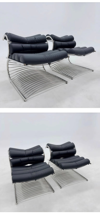 Nordic designer single back lounge chair creative hardware special-shaped home living room ergonomic model