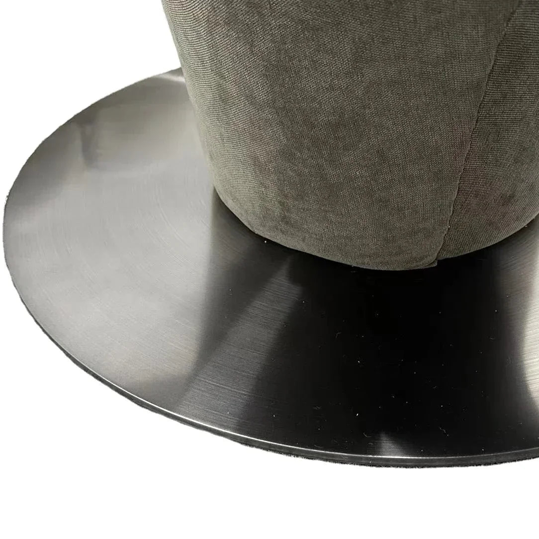 #y Elegant Accent Casual Black  Leather Lounge Chairs Single Sitting Room Arm Chair Living Room steel Flower fiberglass Armchair