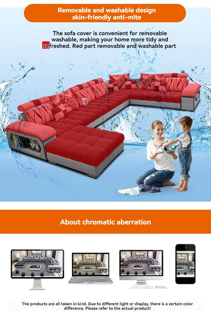 Sectional Couches for Living Room with Smart Bluetooth Speaker Charging Sectional Sofa Set with Chaise L-Shape Sectional Couch