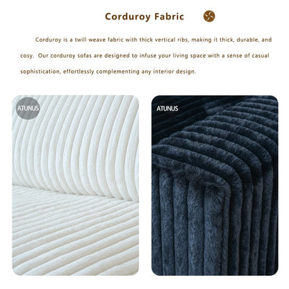 ATUNUS USA in Stock Drop Shipping Cloud Sofa Living Room Furniture Black Corduroy Modular Sectional Couch Sofa Set