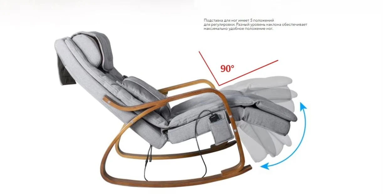 Folding Shiatsu Massage Chair with Adjustable Backrest and Heated Back