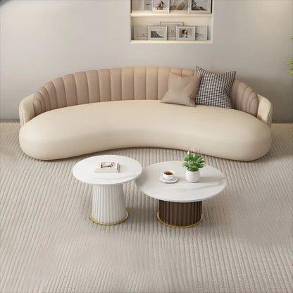 Light luxury and comfortable clothing store, beauty salon, rest area, lobby reception, office sofa, curved negotiation sofa