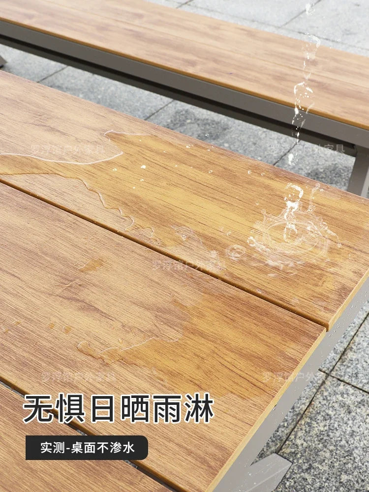 Courtyard table and chair outdoor balcony waterproof and sunscreen garden outdoor leisure table and chair combination