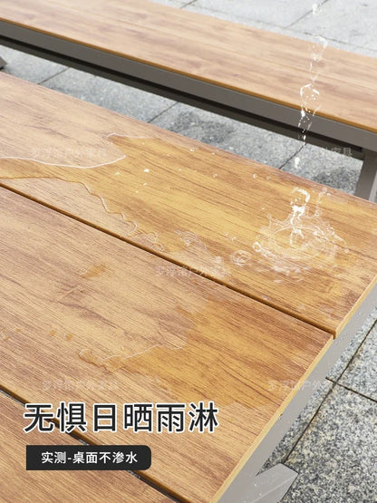 Courtyard table and chair outdoor balcony waterproof and sunscreen garden outdoor leisure table and chair combination