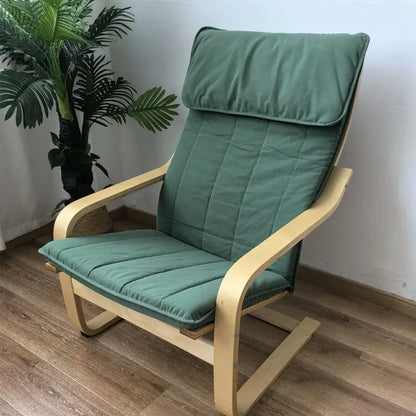 Nordic Lounge Chair - Solid Wood Armrest Recliner for Balcony & Nursery