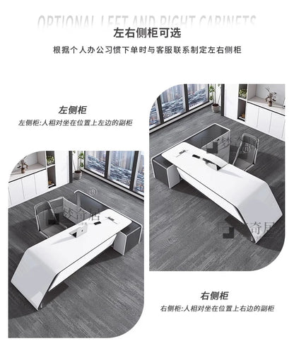 Asthetic Executive Luxury Desk Manager L Shaped Modern Designer Computer Table Organizer Workstation Escritorio Office Furniture