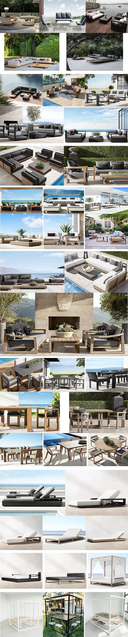 Outdoor Suit All-weather Modern Outdoor Teak Wooden Sofa Patio Furniture Luxury Design Sofa Set For Villa Outdoor Garden
