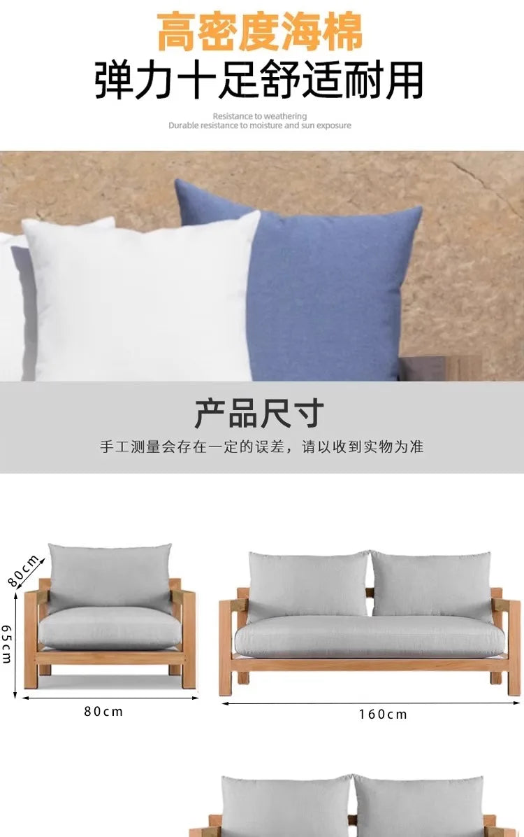 Nordic Designer Outdoor Sofas Villa Courtyard Wood Minimalist Design Garden Sofas Fashion Lawn Furniture Sillas Lshysf