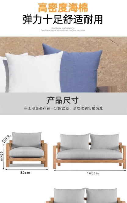Nordic Designer Outdoor Sofas Villa Courtyard Wood Minimalist Design Garden Sofas Fashion Lawn Furniture Sillas Lshysf
