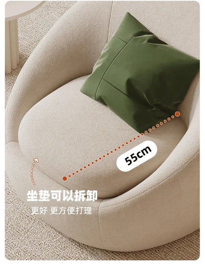 Simple Fabric Living Room Chairs Minimalist Nordic Creative Beauty Salon Lounge Chair Table Home Single Lazy Sofa Backrest Chair
