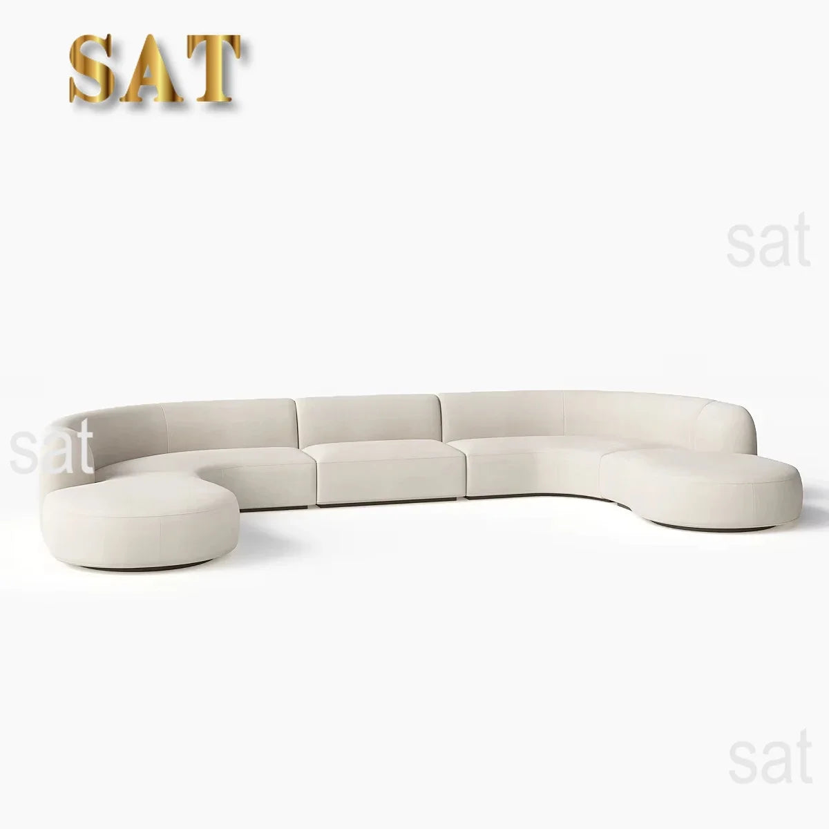 A Luxurious American Curved Design, with Multiple Seats Living Room Furniture U-shaped Modular Sofa