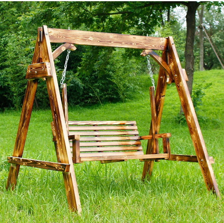 Advanced Wooden Patio Swings Balcony Villa Courtyard Fashion Patio Swings Hotel Simplicity Outdoor Furniture Columpiar Lsqq