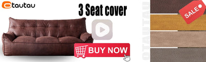 OTAUTAU 3-seat Retro Faux Leather Bean Bag Sofa Cover SF003【No Filler Inside ! You Need To Buy The Filler By Yourself！】