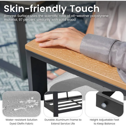 Aluminum Patio Furniture Set 7 Seats, Oversized Outdoor Sectional with Washable Thick Cushions, Coffee Table and Waterproof Cov