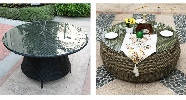 Combination leisure villa, semi-circular rattan sofa outdoor hotel curved living room sofa