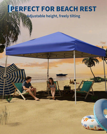 Easy Setup Pop Up Canopy Tent 10x10 FT with Slant Legs Outdoor Patio Gazebo Shelter Portable Shade, Includes 8x8 FT Canopy Cover