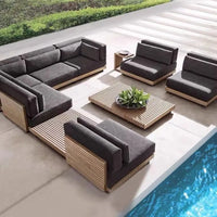 Modern Sun-proof Garden Sets Soild Wood Part Tiny Houses Sectional Garden Sets Nordic Outside Salon De Jardin Garden Furniture