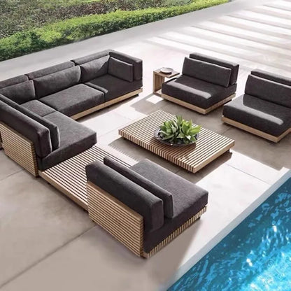 Modern Sun-proof Garden Sets Soild Wood Part Tiny Houses Sectional Garden Sets Nordic Outside Salon De Jardin Garden Furniture