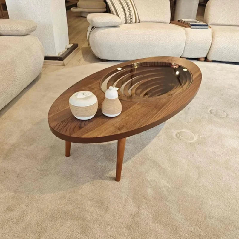 Table basse marron de Style moderne, bois naturel, gain de place, Tables basses de luxe uniques, meubles Per La Casa Saldi