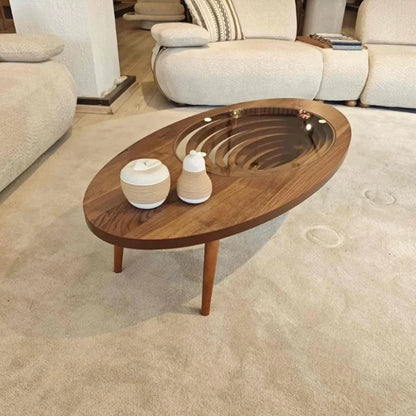 Table basse marron de Style moderne, bois naturel, gain de place, Tables basses de luxe uniques, meubles Per La Casa Saldi