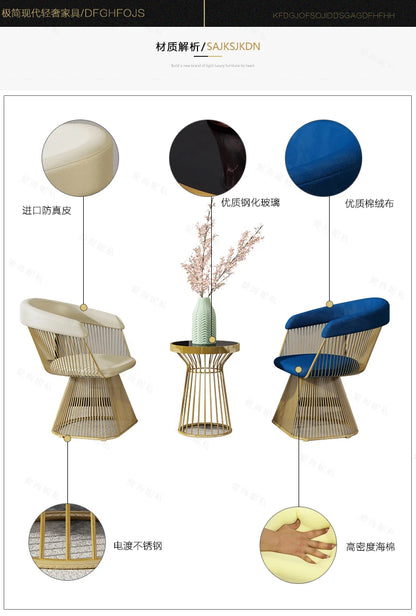 Light luxury leisure club hotel lobby negotiation chair coffee milk tea shop home leisure chair
